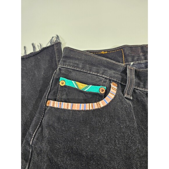 DMS Women's 27x32 Vintage Levi's 501 Black Painted Embellished Black Jeans Denim - Picture 4 of 11